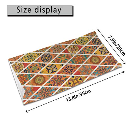 Azulejo Tradicional Talavera marroquí Boho Europeo rombo Lavable, Reutilizable, Transpirable, Protector Solar UV, niños para Correr, Deportes al Aire Libre, Escuela, horario de Verano