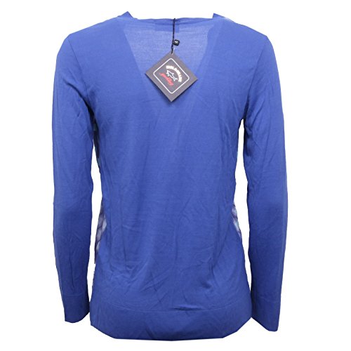 B7780 cardigan donna PAUL & SHARK blu maglione seta sweater woman [S]