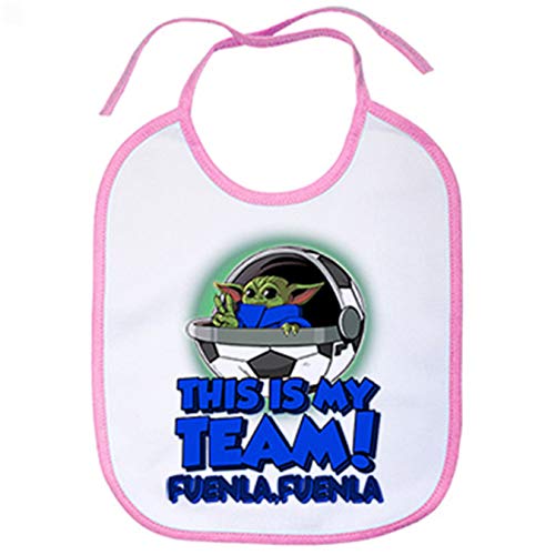 Babero parodia baby Yoda mi equipo de fútbol Fuenla Fuenlabrada - Rosa