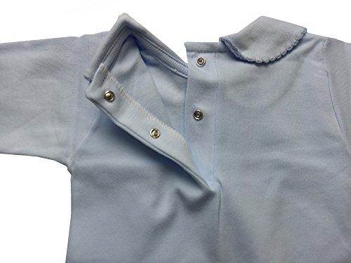 babidu BODY CUELLO BATISTA, Body para Bebé-Niños, Celeste, 12 meses