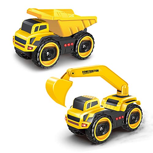 baby 1st Camión de Juguete de construcción 22 cm, Juguetes Modelo Grande para niños y niñas, Juego de 2 Camiones de vehículos para niños de 2 a 3 años +