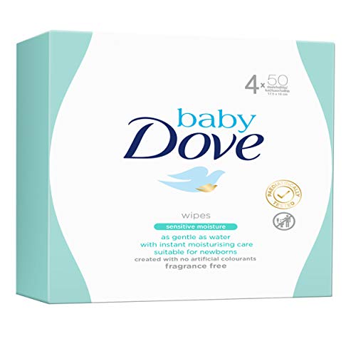 Baby Dove Toallitas para bebé Sensitive Moisture - Pack de 4 x 50 (Total: 200 toallitas)
