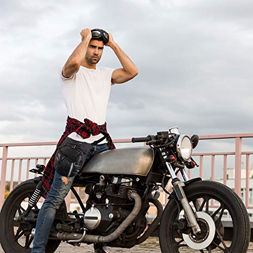 Bageek Bolso Pierna,Bolsa Pierna Moto piernera Moto Hombre,riñonera de Pierna Hombre Mochila Pierna Moto Impermeable Riñoneras de Moda Riñoneras de Marcha