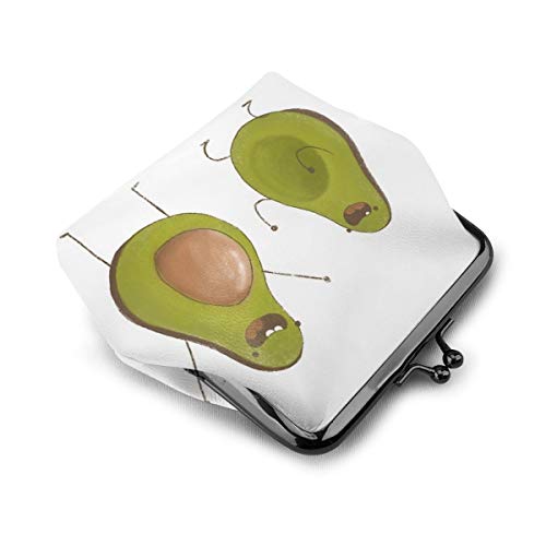 Bailando aguacates monedero de cuero cambio monedero beso cierre mini cosméticos maquillaje bolsas para mujeres y niñas