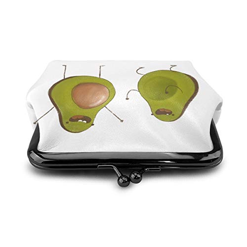 Bailando aguacates monedero de cuero cambio monedero beso cierre mini cosméticos maquillaje bolsas para mujeres y niñas