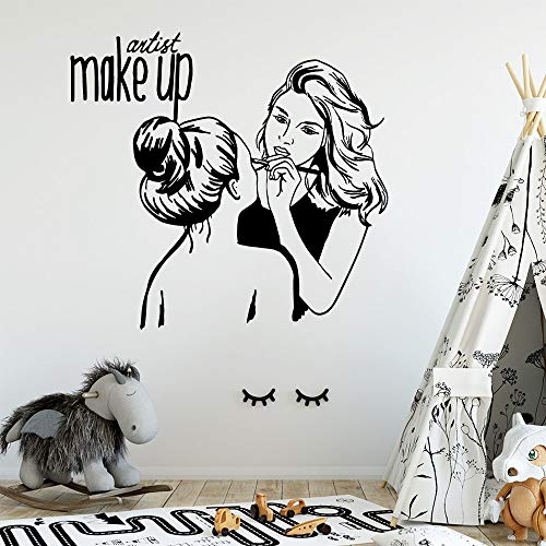 BailongXiao Artista Maquillaje Salón de Belleza Etiqueta de la Pared Calcomanía para habitación de niña Tienda Decorar Wall Art Decal 30x30cm