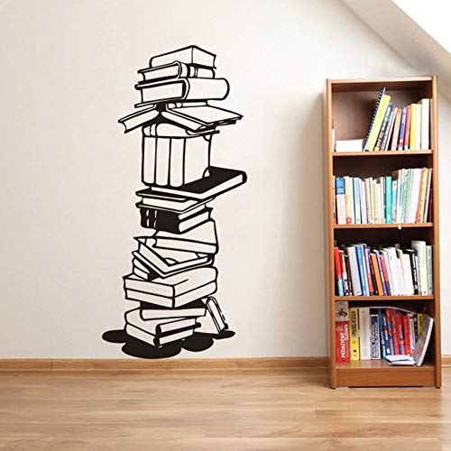 BailongXiao Libro de Lectura Vinilo Pared calcomanía Biblioteca decoración Escolar Libro de Vinilo Gable Book Shop escaparate Vinilo Cartel 26x57cm