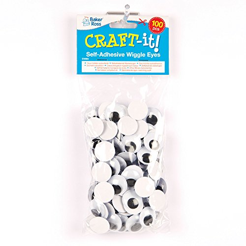 Baker Ross Jumbo Ojos ondulados autoadhesivos para manualidades para niños: ideal para navidad, regalos, recuerdos y más para niños (paquete de 1)