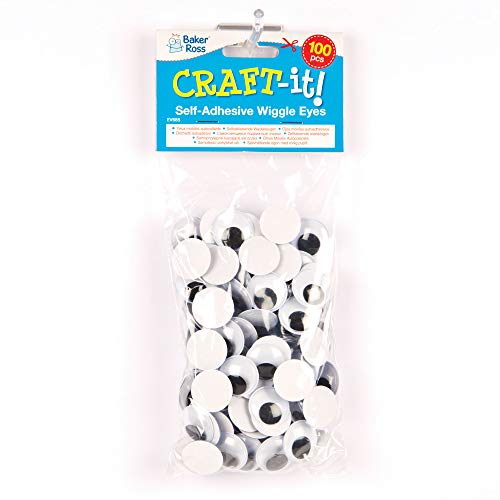 Baker Ross Jumbo Ojos ondulados autoadhesivos para manualidades para niños: ideal para navidad, regalos, recuerdos y más para niños (paquete de 1)