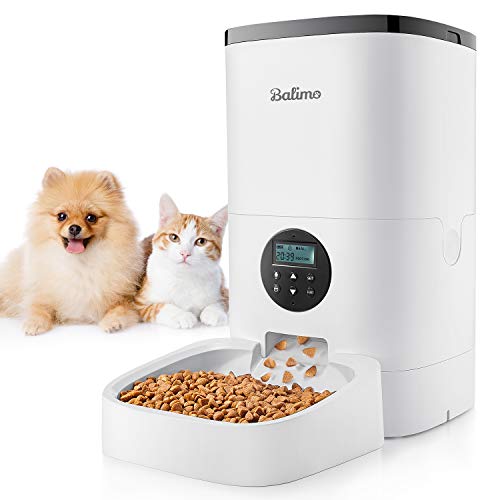 Balimo 4L Automática Comedero para gatos y perros, Alimentador Automático con temporizador programable y pantalla LCD y Grabación de Voz Caracteristicas Hasta 4 comidas al día