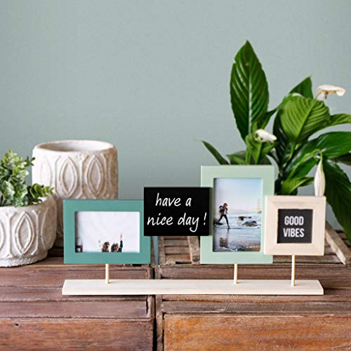 Balvi Marco múltiple Nature Marco para 3 Fotos con Pizarra Negra Marco de Fotos de sobremesa Madera 23x48 cm