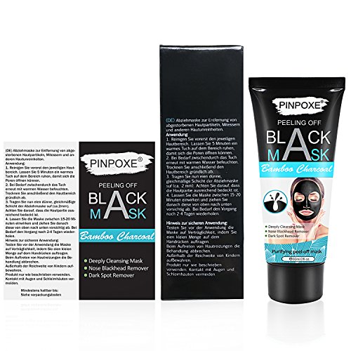 Bambú Máscara Negra, Peel off Mascarilla, Black Mask, Mascarillas exfoliantes y limpiadoras, Purifying Peel Off Máscara Remove BlackHead y Acné, 60g