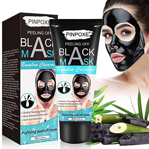 Bambú Máscara Negra, Peel off Mascarilla, Black Mask, Mascarillas exfoliantes y limpiadoras, Purifying Peel Off Máscara Remove BlackHead y Acné, 60g