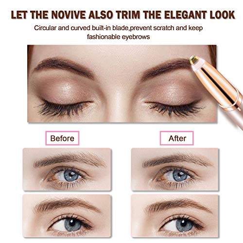 Bamoer Eléctrica Depiladora Cejas,Ceja Recortador,Eyebrows Trimmer Mujer Depiladora Facial Para,Depilacion de Cejas Carga USB (Oro rosa)
