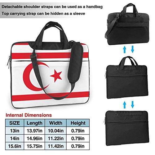 Bandera de Chipre del Norte Bolsa para portátil Bolsa para portátil con un Hombro a Prueba de Golpes