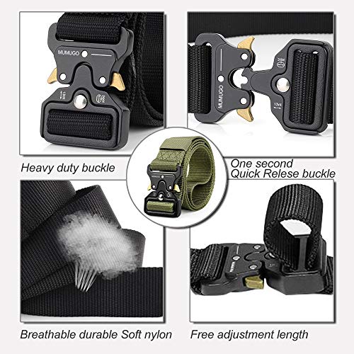 Bansga Cinturón Táctico de los Hombres Estilo Militar con Nosotros Cinturón de Nylon de Alta Resistencia Para el Entrenamiento de Caza Ejército Que se Ejecuta(Ejercito Verde)