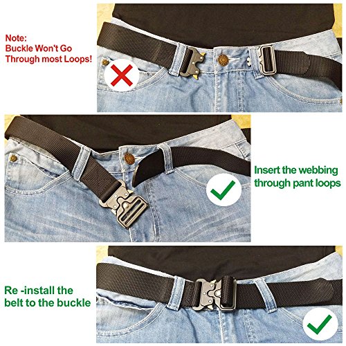 Bansga Cinturón Táctico de los Hombres Estilo Militar con Nosotros Cinturón de Nylon de Alta Resistencia Para el Entrenamiento de Caza Ejército Que se Ejecuta(Ejercito Verde)