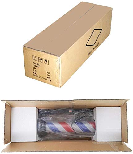 Barberos LED Polo Europeo de peluquería clásica de 24 "/ 35" estilo clásico de LED de luz de poste del peluquero peluquería peluquería de la muestra abierta Iluminador giratoria Blanco Negro tiras lle