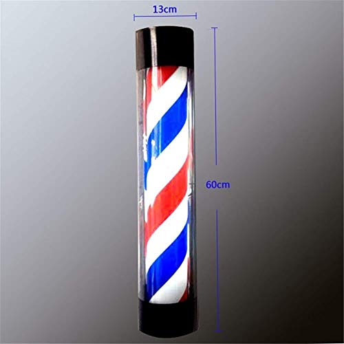 Barberos LED Polo Europeo de peluquería clásica de 24 "/ 35" estilo clásico de LED de luz de poste del peluquero peluquería peluquería de la muestra abierta Iluminador giratoria Blanco Negro tiras lle