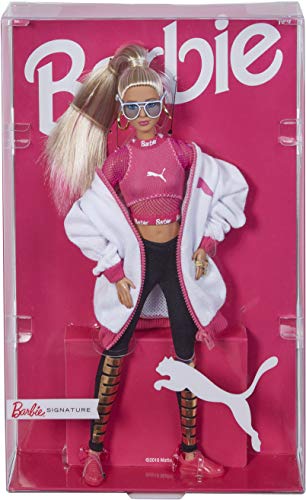 Barbie Collector, muñeca total look deportivo Puma con zapatillas rosas y negras (Mattel DWF59)
