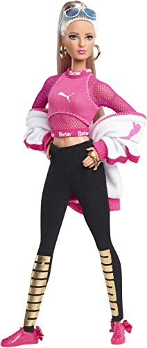 Barbie Collector, muñeca total look deportivo Puma con zapatillas rosas y negras (Mattel DWF59)