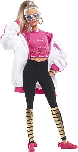 Barbie Collector, muñeca total look deportivo Puma con zapatillas rosas y negras (Mattel DWF59)