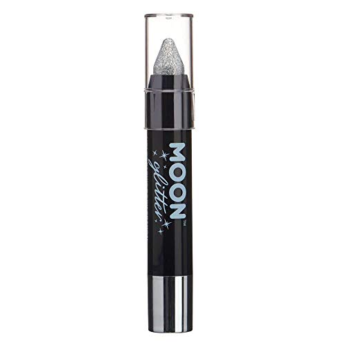 Barra de Pintura Holográfica Brillante/Creyón Corporal, maquillaje para la Cara y el Cuerpo por Moon Glitter - 3.5g - Plateado