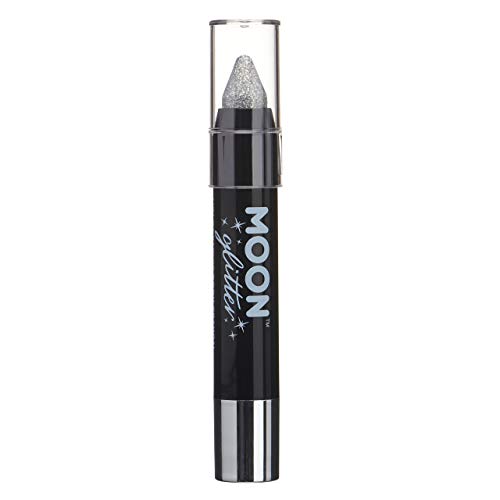 Barra de Pintura Holográfica Brillante/Creyón Corporal, maquillaje para la Cara y el Cuerpo por Moon Glitter - 3.5g - Plateado
