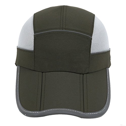 Baseball Cap,Mens Summer Hat,UPF 50+ Lightweight Outdoor Hat Foldable UV Sports Hats Quick Dry with Reflective Tape Pocket Caps Waterproof Fishing Camp Golf The Dad Hat for Women Army Green ZL78