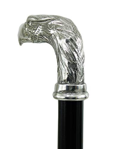 Bastón de madera y estaño águila ceremonia elegante señora por un mango de asta sólida. Adaptable, diseño Cavagnini Italia