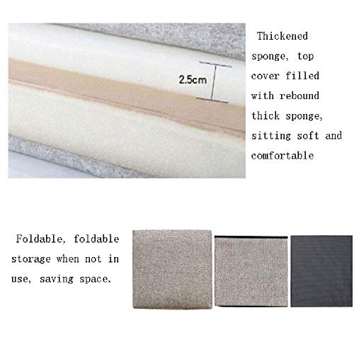 Baúl Plegable Taburete De Almacenamiento, Taburete Plegable Para Almacenaje ,Baúles De Almacenaje Banco Plegable Con Espacio De Alcenamiento Lino Storage Otomanas ( Color : Gray , Size : 76*38*38cm )