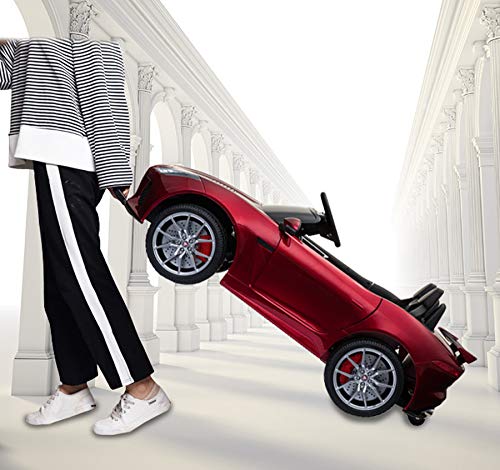 BC BABY COCHES Jaguar F-Type SVR Coche eléctrico para niños con batería 12v, Mando Control Remoto teledirigido para Padres, Licencia Oficial, asa de Transporte y Maletero. (Rosa)