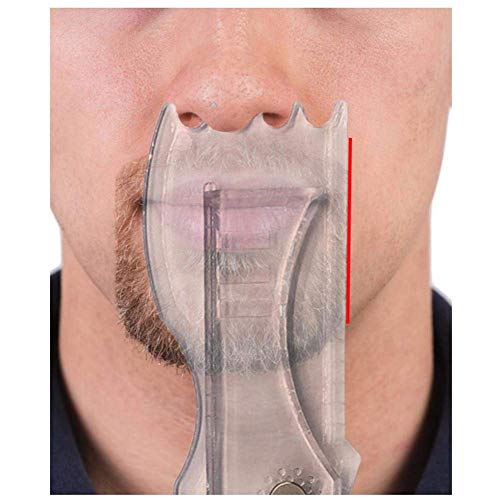 Beard Shaper Plantilla transparente para hombre con diseño de barba y peine, ideal como regalo para hombres modernos con guía de cuidado facial,Clear