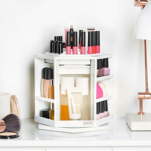 Beautify Organizador de Cosméticos con Rotación 360° - Blanco