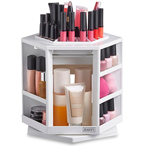Beautify Organizador de Cosméticos con Rotación 360° - Blanco