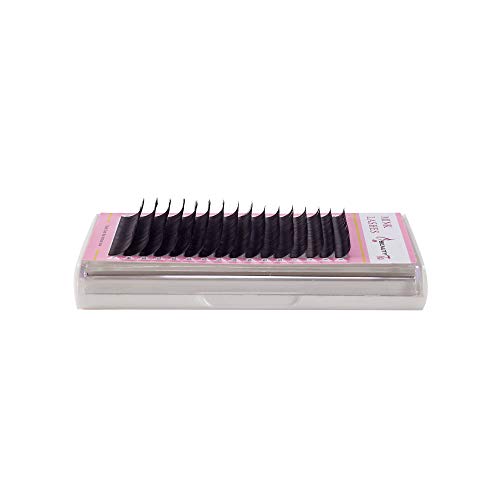 Beauty7 Mink Extensiones de Pestañas Pstizas Natural C Curl 0.20mm Pestañas Individuales Longitud Mixta de 8mm-14mm para Maquillaje Eyelashes Extensions