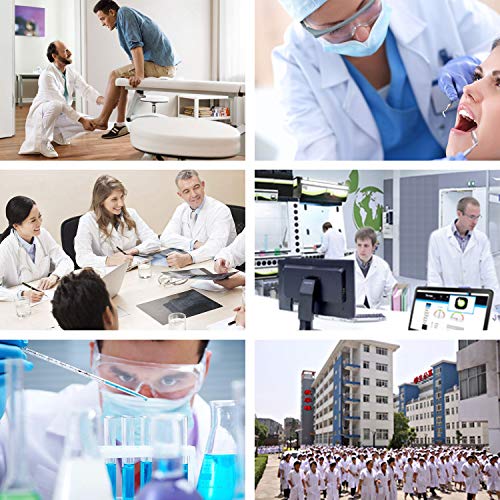 Beautyshow Bata de Laboratorio, Hombre Laboratorio Blanco Uniformes Sanitario Ropa de Trabajo Blanca con Manga Larga Médico Desgaste Farmacia Experimento White Lab Coats