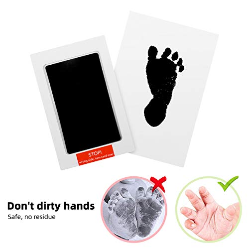 bebé Kits De Impresión De Huellas De Mano Y Pies, Richaa 2 Pcs de tinta seguras y no tóxicas para el bebé recién nacido Registro de nacimiento Shower Almohadillas Regalo de cumpleaños (Negro)