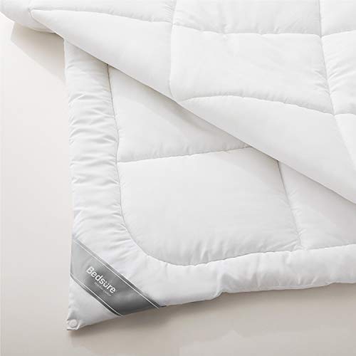 Bedsure Edredón Nórdico Relleno Cama 150/160 Doble - 240x220 cm Blanco, 150gr+300gr de Fibra Suave y Antiácaro, Reversible y Moderno para 4 Estaciones