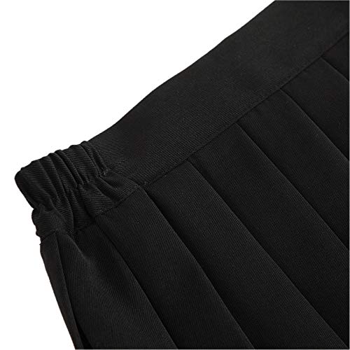 Beeck Falda elástica para mujer, cintura de estilo universitario, color negro Negro XL
