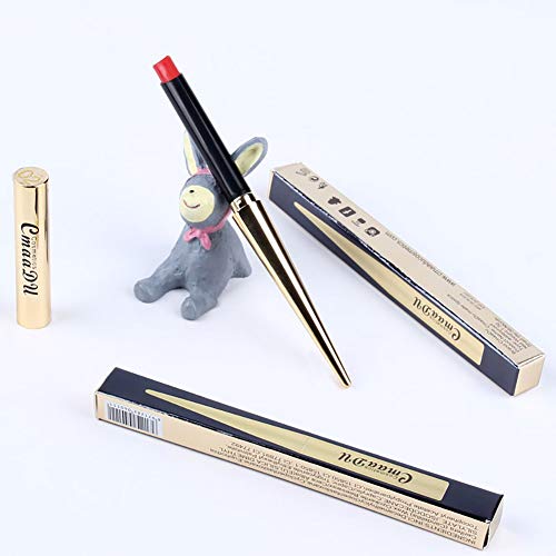 Beito 1 UNID Mate Lápiz Labial Impermeable Larga duración Lápiz Labial Belleza Labio Cosmético Diseño de la bala Hidratante Satén Lápiz Labial Brillante Regalo Para Mujeres niñas(04)