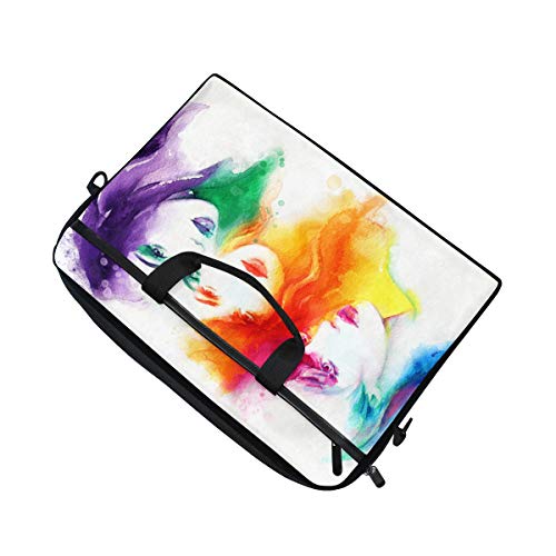 BEITUOLA 15-15.4 Pulgadas Maletines para portátil,Tres Hermosas Mujeres de Moda Hacen el Cabello,Varios Patrones Funda para Portátil Multifuncional Bolso De Hombro con Maletín De Manga Portátil