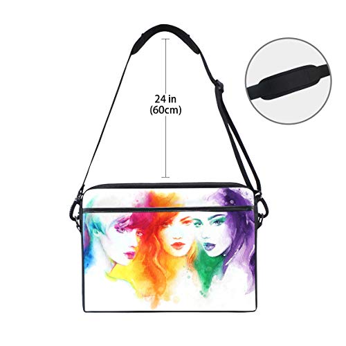 BEITUOLA 15-15.4 Pulgadas Maletines para portátil,Tres Hermosas Mujeres de Moda Hacen el Cabello,Varios Patrones Funda para Portátil Multifuncional Bolso De Hombro con Maletín De Manga Portátil