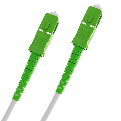 BeMatik - Cable de Fibra óptica SC/APC a SC/APC monomodo simplex 9/125 de 5 m OS2 Blanco