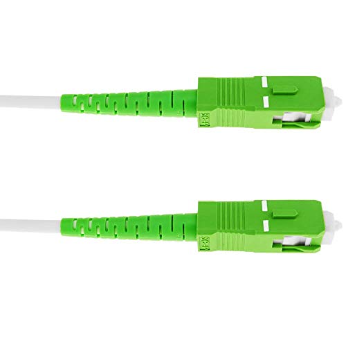 BeMatik - Cable de Fibra óptica SC/APC a SC/APC monomodo simplex 9/125 de 5 m OS2 Blanco