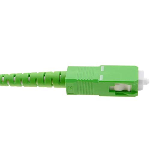 BeMatik FK83-VCES - Cable de Fibra óptica SC/APC a SC/APC (monomodo simplex 9/125, de 2 m) Color Blanco y Verde