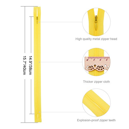 BENECREAT 150 PCS 40cm Cremallera de Nylón 30 Colores Cremallera Tailor Alcantarillado Artesania a Granel a Medida para Costura y Manualidad de Artesanía