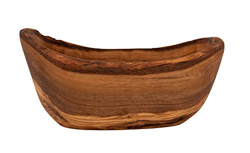 Benera - Juego de 2 cuencos rústicos de madera de olivo, aprox. 13 cm