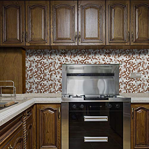 BeNice-10sheets - Adhesivo decorativo para pared (10 hojas, autoadhesivo), diseño de azulejos y azulejos