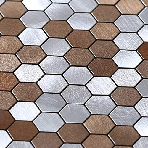 BeNice-10sheets - Adhesivo decorativo para pared (10 hojas, autoadhesivo), diseño de azulejos y azulejos